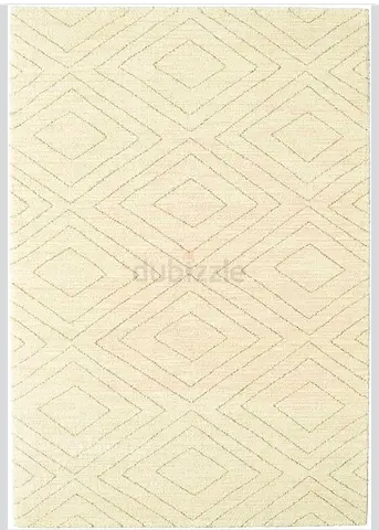 IKEA Light beige textured area rug with subtle geometric pattern - 230x160 (New 1710 AED)