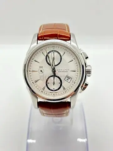 HAMILTON jazzmaster automatic chronograph silver dial mens watch   100% Authentic