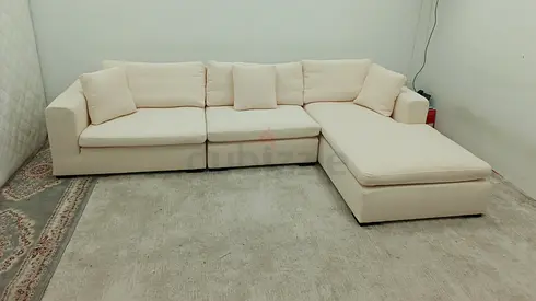 Marina home authentic beige cream color lshape sofa