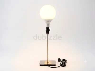 IKEA Minimalist Metal Table Lamp with Globe Bulb