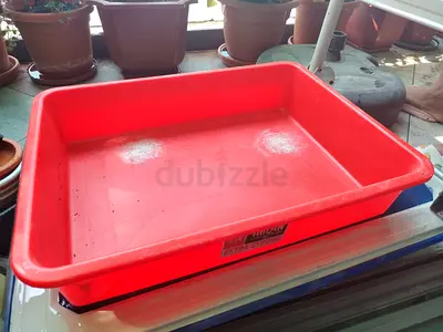 MOVING OUT SALE:  Red Plastic Utility Tray / Plant Propagation Tray - Good Used Condition