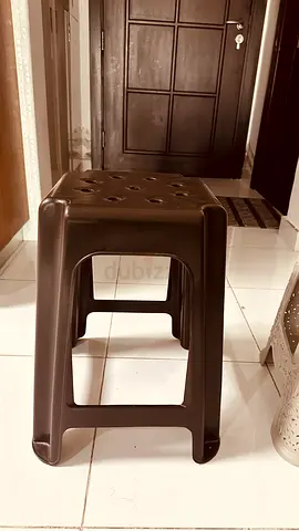Simple Brown Plastic Stool - Good Condition