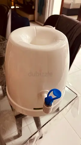 White Countertop Water Dispenser with Tap - Good Condition