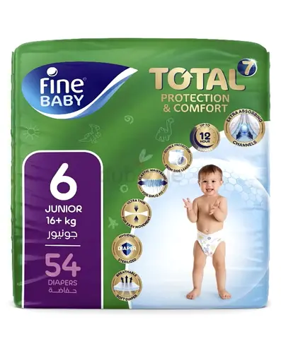 Fine Baby Diapers Size 6 Junior 54 Count