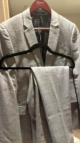 Light grey mens suit (jacket and trousers) - excellent condition
