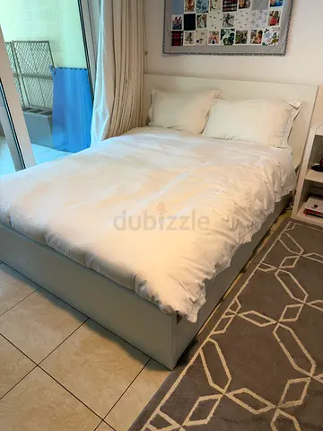 IKEA Malm 200 x 160 bed frame and two drawers with mattress - perfect condition, hardly used