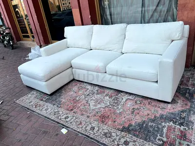 Excellent condition Crate and barrel axis feather filled L Shape Sofa