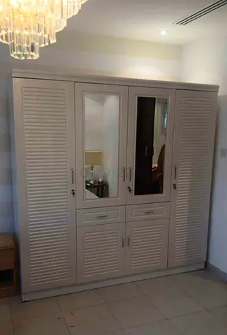 White 6-door Wardrobe with Mirrors and Drawers New For Sale