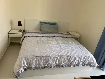 Modern White Queen Bed Set with Two Matching Nightstands