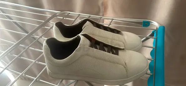 Boggi Italian leather shoes size 43 bought in Milan White casual slip-on sneakers, gently used