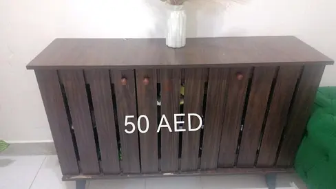 Wooden Shoe Rack with 3 doors- Dark Brown, Good Condition