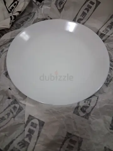Round white ceiling light fixture - simple flush mount