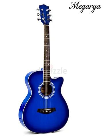 MegArya 38-Inch Blue Cutaway Acoustic Guitar