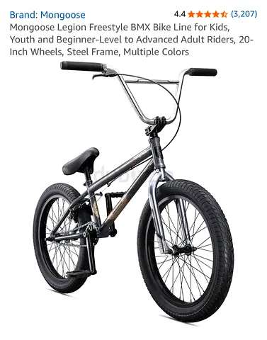 Mongoose Legion Freestyle BMX Bike - 20-inch, Steel Frame, Good Condition