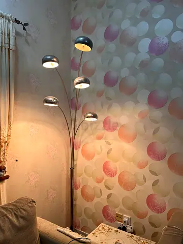 5-Arm Arc Floor Lamp with Adjustable Heads - Silver