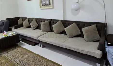 Large Upholstered 6-Seater Sofa with Cushions - Good Condition