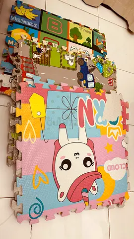 Interlocking Foam Play Mat - Cute Cartoon Puzzle Tiles (Used)