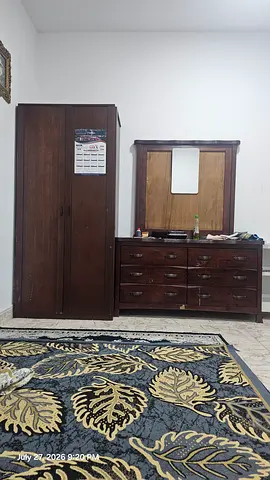 Wooden Wardrobe and Matching Dresser with Mirror