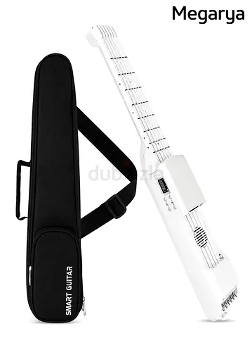Megarya Smart Guitar with AI MIDI Technology USB Charging - Electric/Acoustic Guitar -white