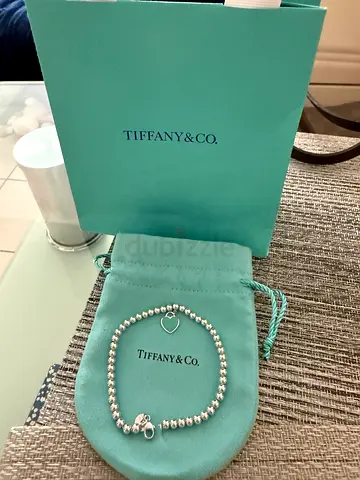 Tiffany  Co. Bead Bracelet in Sterling Silver with Pouch and Bag