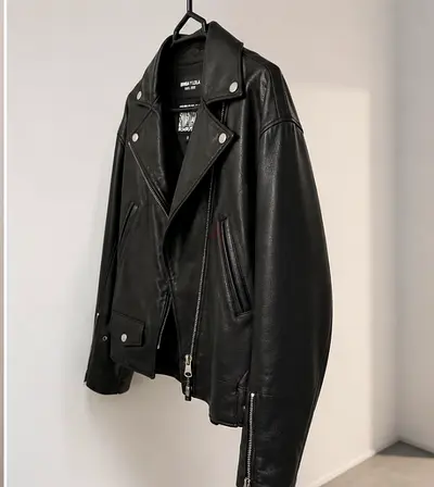 Bimba y Lola Genuine Black Leather Biker Jacket - Size S