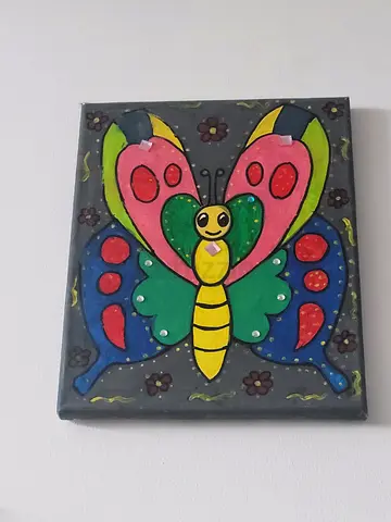 MOVING OUT SALE: Hand-painted Colorful Butterfly Wall Tile