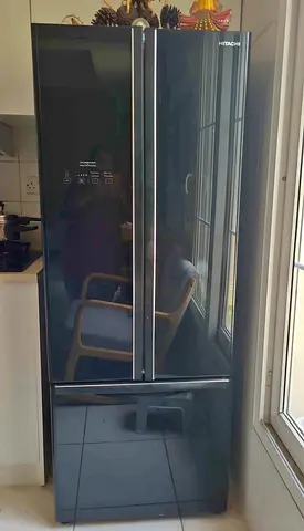Hitachi 600 Liter French Door Refrigerator, Inverter Control, Dual Fan Cooling, LED Light, Color Bla
