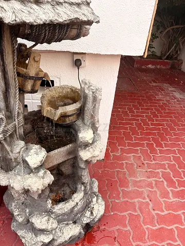 Outdoor decorative cascading bucket water fountain - used