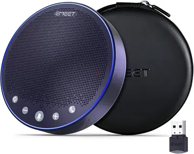 EMEET Bluetooth Speakerphone, M3 Zoom Certified 4 AI Mics 360°Voice Pickup