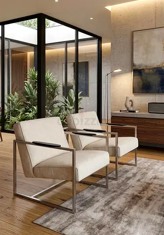 Marina home Cowhide leather armchairs