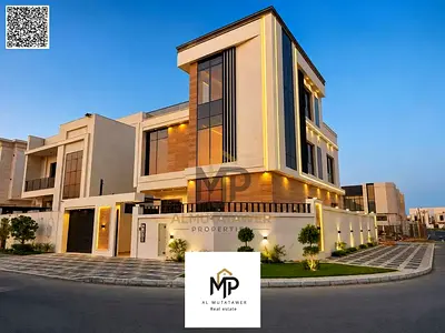 Corner villa for sale in Al Yasmin | 5 master bedrooms | 2 floors + roof | Bank financing available