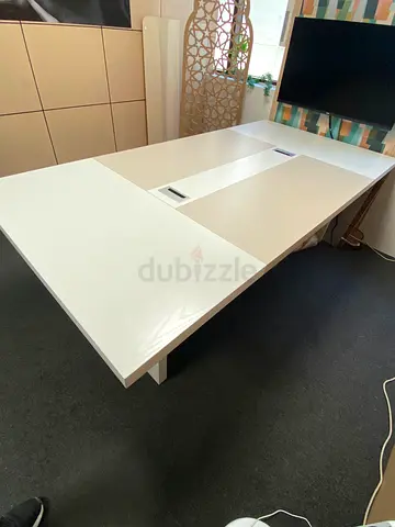 White Conference Table / Large Office Meeting Table