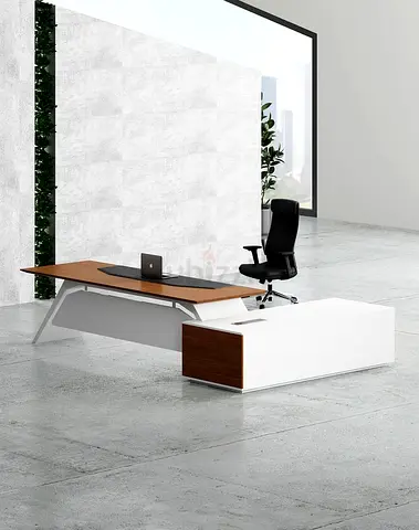 Orange CEO Executive Desk (White Leg) – Luxury Executive Office Desk | UAE