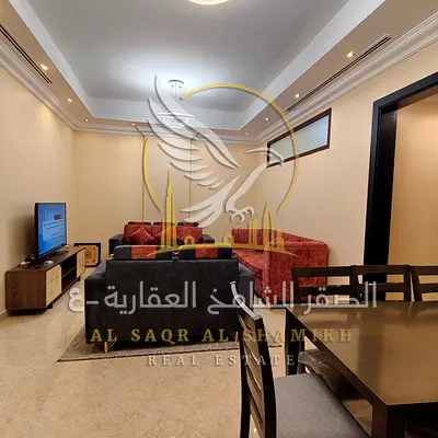 Fully furnished 3bedroom apartment for monthly rent in Ajman with new elegant furniture 3bathrooms balcony parking and all bills plus internet includ