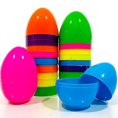 Set of Colorful Stacking Surprise Eggs - 12 Plastic Nesting Toy Eggs