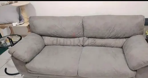 Used 3-Seater Grey Fabric Sofa - Comfortable and Sturdy