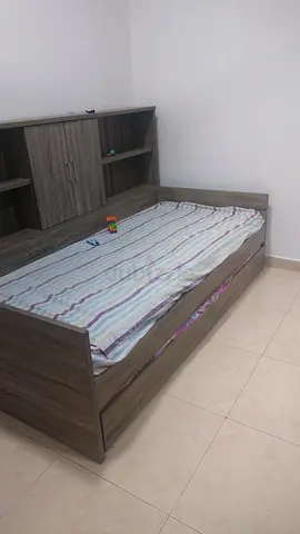 Single bed and mattress