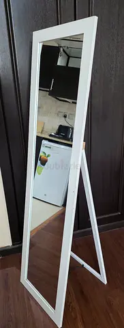 Free-standing Full Length White Framed Mirror - Good Condition