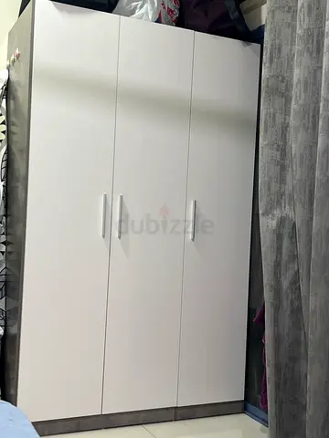 White 3-Door Wardrobe / Armoire in Good Condition