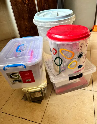 Assorted Plastic Storage Boxes and containers – Used, Good Condition