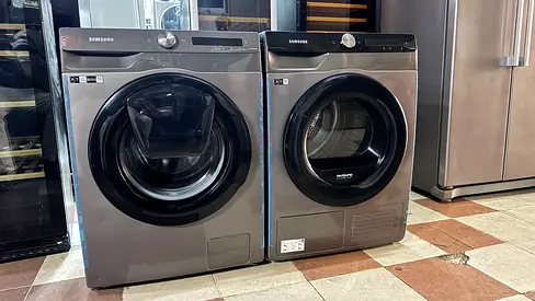 Samsung Front Load Washer and Dryer Pair - Grey, Good Condition