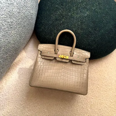 Hermès Birkin 25 cm real crocodile leather bag