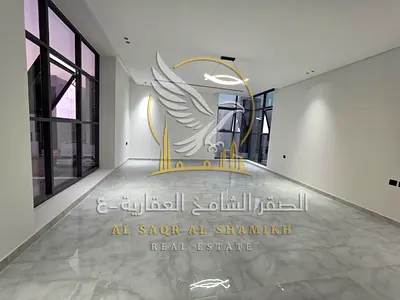 Luxury villa for annual rent in Al Helio 2, Ajman, corner location on two streets, with swimming pool and elevator. An exceptional opportunity to rent