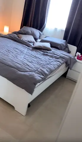 King size bed with mattress and two sides table