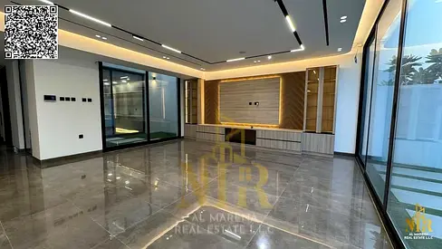 Smart villa in the heart of Al-Zawraa Green City | 4 master bedrooms | Private garden and pool | Electricity, water, and air conditioning included | A