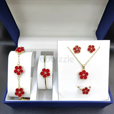 Van Cleef Inspired Jewelry Set | Luxury Necklace, Earrings  Bracelet | Elegant Gift for Women