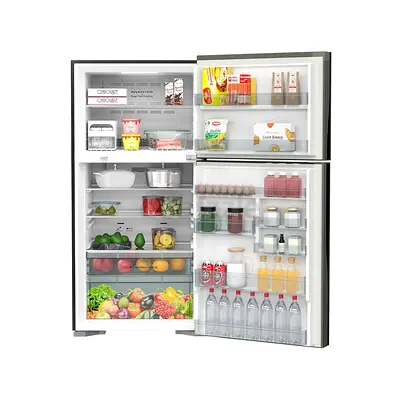 Hitachi 715L Top Mount Double Door Refrigerator, RV715PUK7KPSV