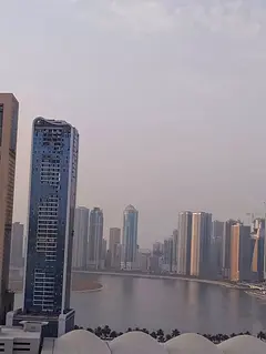 Annual Rent in Sharjah Al Taawun Spacious three bedroom apartment with hall and balcony overlooking