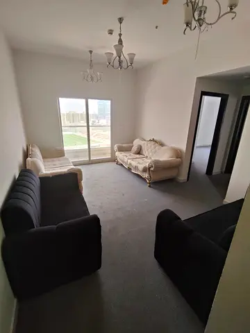 For Annual Rent in Ajman Modern Tower. Two-bedroom apartment with a living room and a balcony. Two master bedrooms. 3 bathrooms. Location: Al Nua