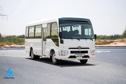 2025 Toyota Coaster 23-Seater Bus 4.0L Diesel RWD GCC Specs Full Option White-2